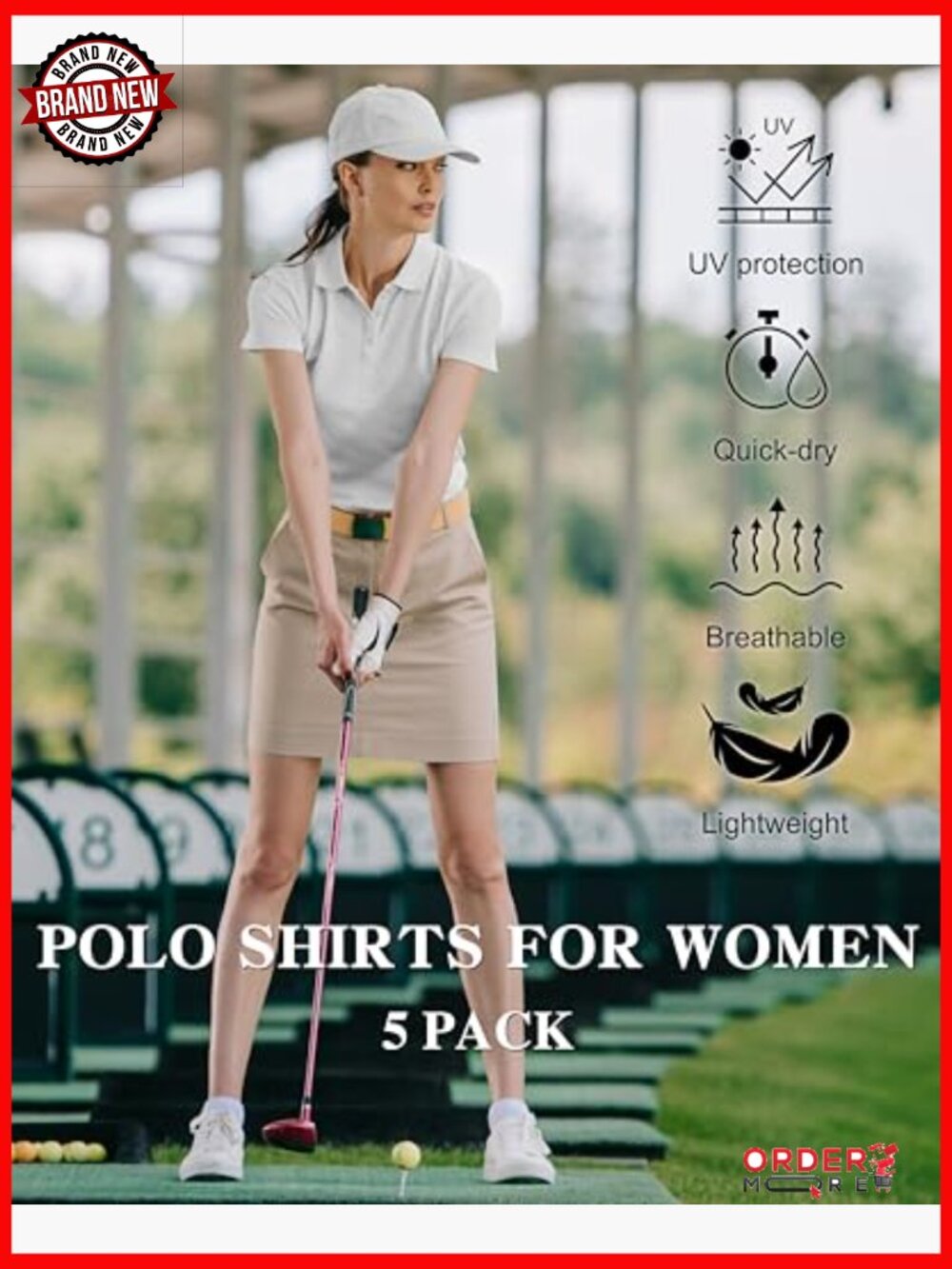 5 Pack Women's Polo Shirts Short Sleeve Moisture Wicking Collared Uniform Work - Picture 6 of 6